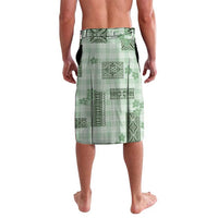 Hawaiian Quilt Tapa On Pastel Mint Palaka Motifs Lavalava