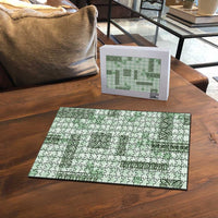 Hawaiian Quilt Tapa On Pastel Mint Palaka Motifs Puzzle