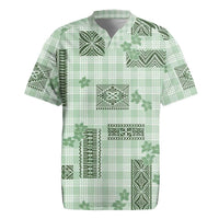 Hawaiian Quilt Tapa On Pastel Mint Palaka Motifs Rugby Jersey LT7 Mint - Polynesian Pride