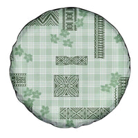 Hawaiian Quilt Tapa On Pastel Mint Palaka Motifs Spare Tire Cover