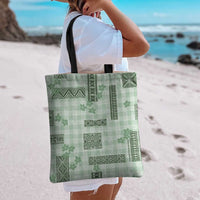 Hawaiian Quilt Tapa On Pastel Mint Palaka Motifs Tote Bag