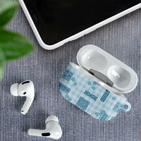 Hawaiian Quilt Tapa On Cold Blue Palaka Motifs AirPods Case LT7 - Polynesian Pride