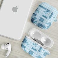 Hawaiian Quilt Tapa On Cold Blue Palaka Motifs AirPods Case LT7 - Polynesian Pride