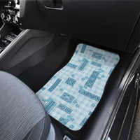 Hawaiian Quilt Tapa On Cold Blue Palaka Motifs Car Mats