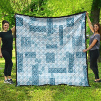 Hawaiian Quilt Tapa On Cold Blue Palaka Motifs Quilt