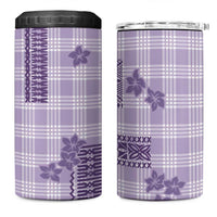 Hawaiian Quilt Tapa On Lilac Palaka Motifs 4 in 1 Can Cooler Tumbler