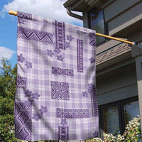 Hawaiian Quilt Tapa On Lilac Palaka Motifs Garden Flag LT7 - Polynesian Pride