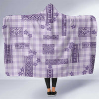 Hawaiian Quilt Tapa On Lilac Palaka Motifs Hooded Blanket LT7 One Size Lilac - Polynesian Pride