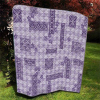 Hawaiian Quilt Tapa On Lilac Palaka Motifs Quilt LT7 - Polynesian Pride