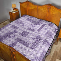 Hawaiian Quilt Tapa On Lilac Palaka Motifs Quilt LT7 - Polynesian Pride