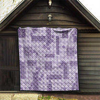 Hawaiian Quilt Tapa On Lilac Palaka Motifs Quilt LT7 - Polynesian Pride