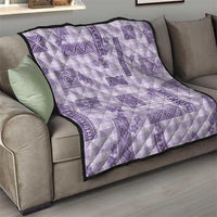 Hawaiian Quilt Tapa On Lilac Palaka Motifs Quilt LT7 - Polynesian Pride