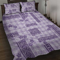 Hawaiian Quilt Tapa On Lilac Palaka Motifs Quilt Bed Set LT7 Lilac - Polynesian Pride