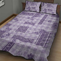 Hawaiian Quilt Tapa On Lilac Palaka Motifs Quilt Bed Set LT7 - Polynesian Pride