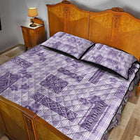 Hawaiian Quilt Tapa On Lilac Palaka Motifs Quilt Bed Set LT7 - Polynesian Pride