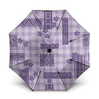 Hawaiian Quilt Tapa On Lilac Palaka Motifs Umbrella LT7 One Size Folded 11.42 inch Opened Diameter 37.4 inch Lilac - Polynesian Pride