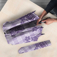 Hawaiian Quilt Tapa On Lilac Palaka Motifs Umbrella LT7 - Polynesian Pride