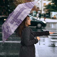 Hawaiian Quilt Tapa On Lilac Palaka Motifs Umbrella LT7 - Polynesian Pride