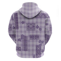 Hawaiian Quilt Tapa On Lilac Palaka Motifs Zip Hoodie