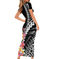 AAPI Heritage Month Short Sleeve Bodycon Dress Kanaka Hawaii Plumeria