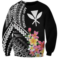 AAPI Heritage Month Sweatshirt Kanaka Hawaii Plumeria LT7 Unisex Black - Polynesian Pride