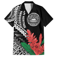AAPI Heritage Month Family Matching Off Shoulder Short Dress and Hawaiian Shirt Samoa Teuila LT7 Dad's Shirt - Short Sleeve Black - Polynesian Pride
