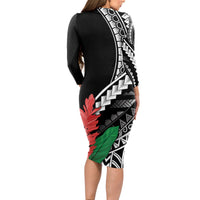 AAPI Heritage Month Long Sleeve Bodycon Dress Samoa Teuila