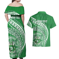 Tonga Liahona High School Personalized Couples Matching Off Shoulder Maxi Dress and Hawaiian Shirt Ngatu Tokelaufeletoa Motifs