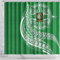Tonga Liahona High School Personalized Shower Curtain Ngatu Tokelaufeletoa Motifs