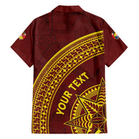 Tonga High School Family Matching Long Sleeve Bodycon Dress and Hawaiian Shirt THS Anniversary Ngatu Motif