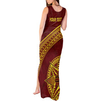 Tonga High School Tank Maxi Dress THS Anniversary Ngatu Motif LT7 - Polynesian Pride
