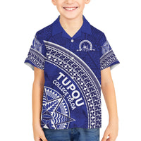 Tupou College Toloa Family Matching Short Sleeve Bodycon Dress and Hawaiian Shirt Ngatu Tapa Mix Style