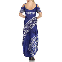 Tupou College Toloa Summer Maxi Dress Ngatu Tapa Mix Style LT7 - Polynesian Pride
