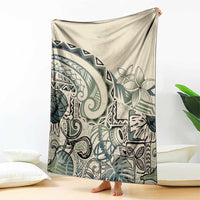 Aloha Hawaii Tapa Blanket Summer Green Hawaiian Ipu - Polynesian Pride