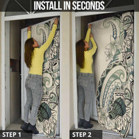 Aloha Hawaii Tapa Door Cover Summer Green Hawaiian Ipu - Polynesian Pride