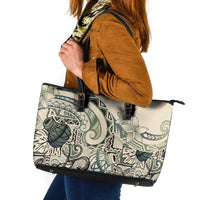 Aloha Hawaii Tapa Leather Tote Bag Summer Green Hawaiian Ipu - Polynesian Pride