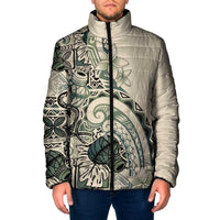 Aloha Hawaii Tapa Padded Jacket Summer Green Hawaiian Ipu LT7 Men Emerald - Polynesian Pride