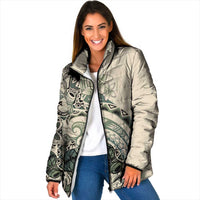 Aloha Hawaii Tapa Padded Jacket Summer Green Hawaiian Ipu LT7 Women Emerald - Polynesian Pride