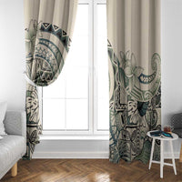 Aloha Hawaii Tapa Window Curtain Summer Green Hawaiian Ipu - Polynesian Pride