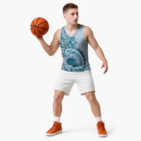 Aloha Hawaii Tapa Basketball Jersey Cool Turquoise Hawaiian Ipu LT7 - Polynesian Pride
