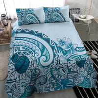 Aloha Hawaii Tapa Bedding Set Cool Turquoise Hawaiian Ipu - Polynesian Pride