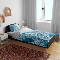 Aloha Hawaii Tapa Bedding Set Cool Turquoise Hawaiian Ipu - Polynesian Pride