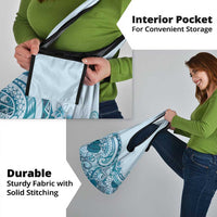 Aloha Hawaii Tapa Grocery Bag Cool Turquoise Hawaiian Ipu - Polynesian Pride