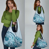 Aloha Hawaii Tapa Grocery Bag Cool Turquoise Hawaiian Ipu - Polynesian Pride