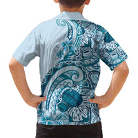 Aloha Hawaii Tapa Kid Hawaiian Shirt Cool Turquoise Hawaiian Ipu - Polynesian Pride