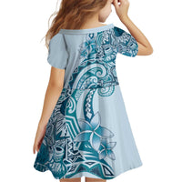 Aloha Hawaii Tapa Kid Short Sleeve Dress Cool Turquoise Hawaiian Ipu LT7 - Polynesian Pride