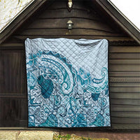 Aloha Hawaii Tapa Quilt Cool Turquoise Hawaiian Ipu - Polynesian Pride