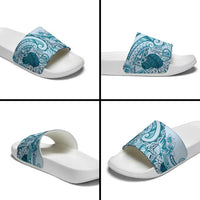 Aloha Hawaii Tapa Slide Sandals Cool Turquoise Hawaiian Ipu LT7 - Polynesian Pride
