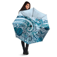 Aloha Hawaii Tapa Umbrella Cool Turquoise Hawaiian Ipu LT7 - Polynesian Pride