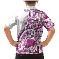 Aloha Hawaii Tapa Family Matching Mermaid Dress and Hawaiian Shirt Vibrant Fuchsia Hawaiian Ipu - Polynesian Pride